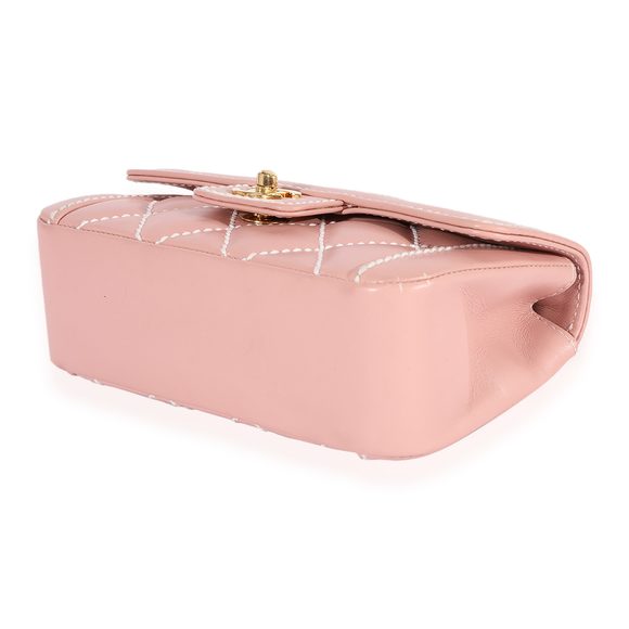 Chanel Pink Calfskin Wild Stitch Mini Top Handle Bag - Picture 7 of 7